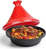 Tagine Moroccan Cast Iron 4 qt Cooker Pot with Rec
