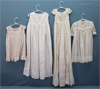 (4) Antique Baby Christening Gowns