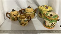 Vintage cottage ware in canisters