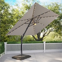 $700  10' Square Solar LED Cantilever Umbrella