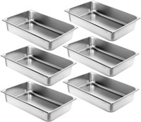 WantJoin Full Size Steam Table Pans, 6-Pack