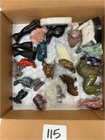 12" x 12' Box Lot Stone Animals as Shown