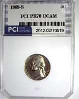 1969-S Nickel PR70 DCAM LISTS $300 IN 69DC