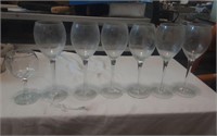 7 Decorative Wine glasses (see description)
