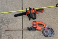 Black & Decker Hedge Trimmer & 12" Chain Saw