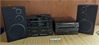 SONY SOUND SYSTEM - RADIO, CASSETTE, RECORD, 5 DIS