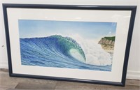 Signed, framed watercolor seascape