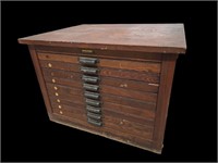 Antique Hamilton Printers Cabinet / Drawer Unit