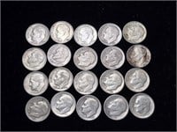 Various Dates Roosevelt Silver Dimes (20)1951-1964