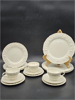 (15) Wedgwood Queensware Embossed Dinnerware: