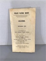 1957 Police Patrol Boxes Pamphlet - SF