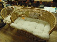 Vintage/Antique Wicker Love Seat and Chair