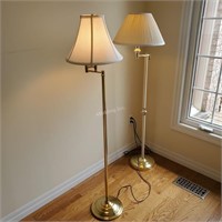 Two brass floor lamps, working condition