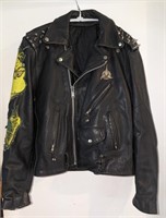 Men's Black Leather Jacket Size 42