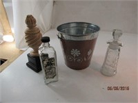 Ice Bucket Crystal Decanter, Vintage Bottle