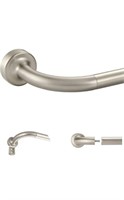 BRUSHED NICKEL DISC CURTAIN RODS, 28-48 INCHES