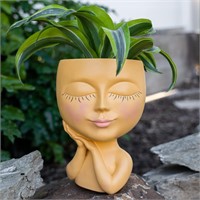 Head Planter - Face Planter Pot  Beige