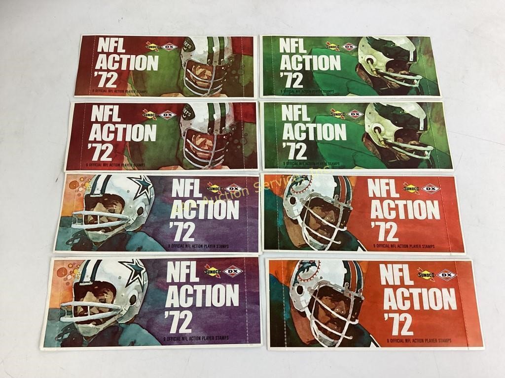 (8) Unopened 1972 Sunoco NFL Player stamp