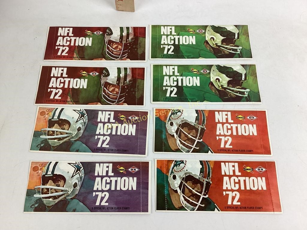 (8) Unopened 1972 Sunoco NFL Player stamp