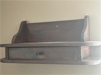 Wooden Wall Shelf w Drawer 25" x 11" (9" deep)