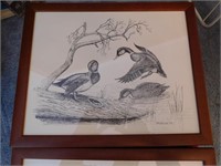 PAIR OF FRAMED DUCK PRINTS**SIGNED**