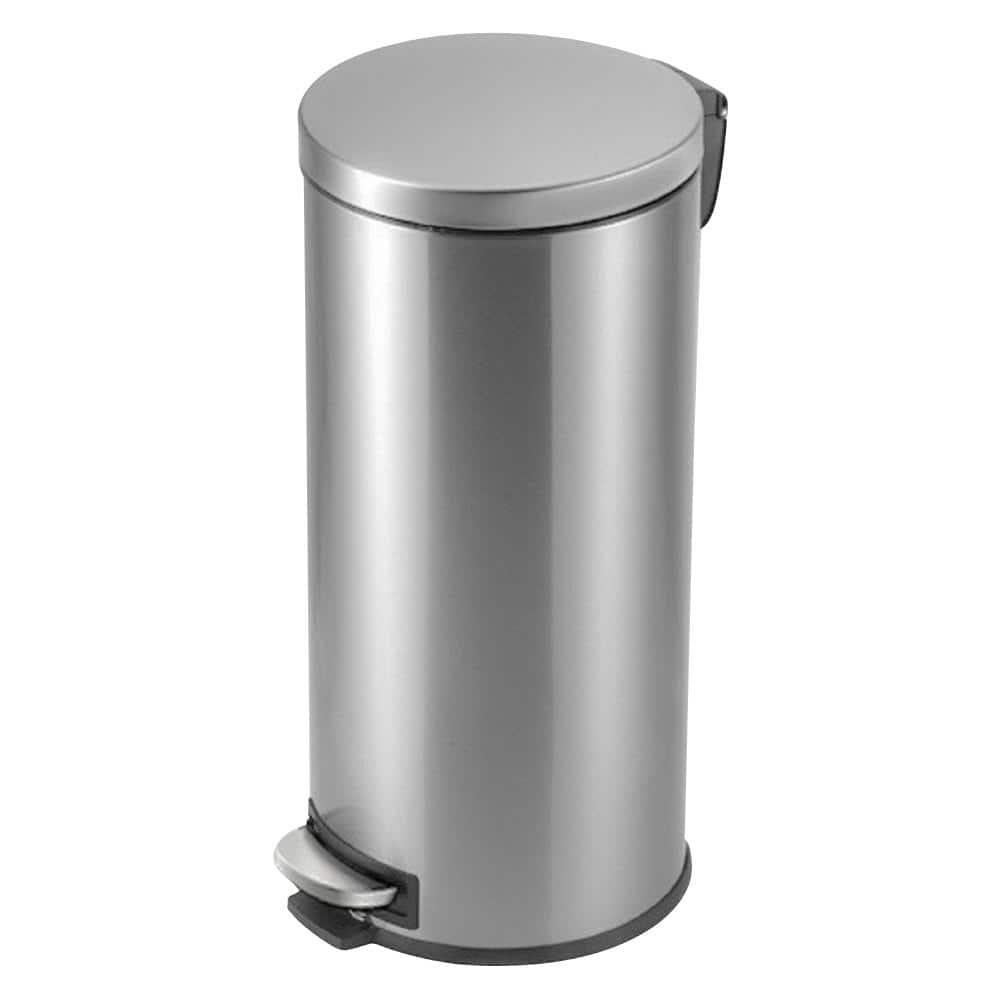 8 Gal. Stainless Steel Round Step On Trashcan