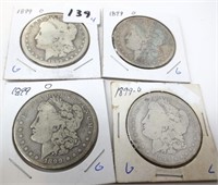 4 - 1899-O Morgan silver dollars