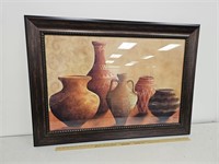 Large Framed Pottery Picture- 43x31