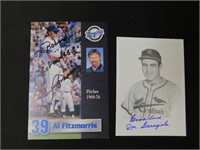 Lot of MLB Autographs , Al Fitzmorris, Joe Garagi