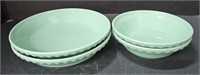 (P) Fiesta Sea Mist Green Bowls With Pie Fluted