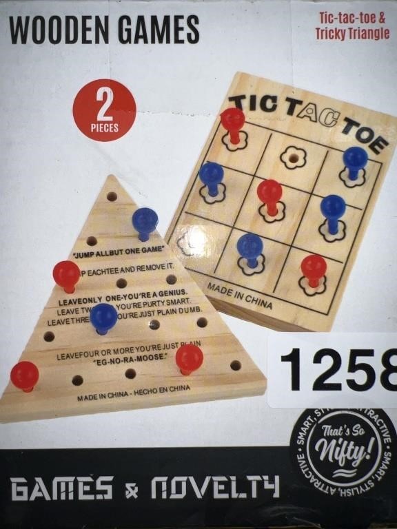 WOODEN TIC TAC TOE & TRICKY TRIANGLE RETAIL $20