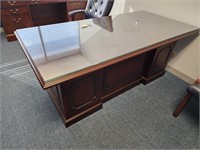 2 Office Desks, 4 chairs, bookshelf & wood file