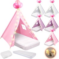 6 Pack Teepee Tent with Airbed + String Lights