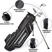 CHAMPKEY Lightweight Golf Stand Bag  4 Way Stand
