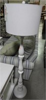 White contemporary 61” floor lamp with shade