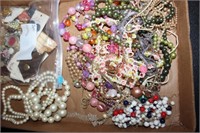 Flat of Jewelry, Beaded Necklaces, Earrings