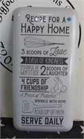 Novelty Metal Sign - Recipe for a Happy Home