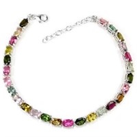 NATURAL MULTI COLOR TOURMALINE Bracelet