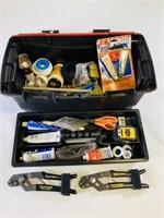 Kerter toolbox full of plumbing supplies