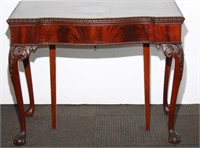 Chippendale Style Flame Mahogany Fliptop Console