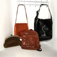 Leather & Suede Bags- lot of 4