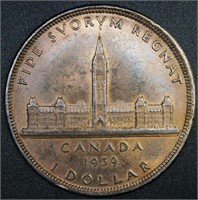 CANADIAN TONED 1939 SILVER DOLLAR