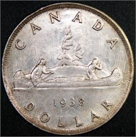 CANADIAN AU 1938 SILVER DOLLAR