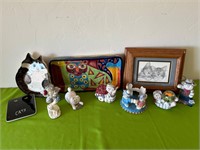 Talavera Cat Dish, Midwest Figurines, Cat Print ++