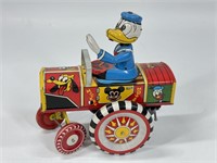 LINE MAR TIN LITHO WIND UP DONALD DUCK CRAZY CAR