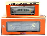 (2) Lionel O Gauge Hopper and Chessie Boxcar
