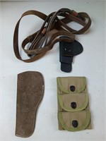 Gun gear, holsters leather slings ammo carriers