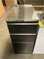 Black Utility Cabinet w/ Stainless Steel Worktop