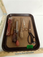 Cork lined Tray W/ Assorted Tools