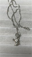 Sterling Silver 925 Box Link Chain Necklace With C